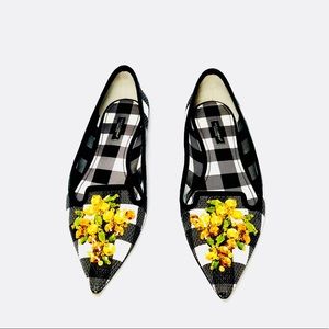 🔎DOLCE & GABBANA🔍 Plaid Pointed-Toe Flats